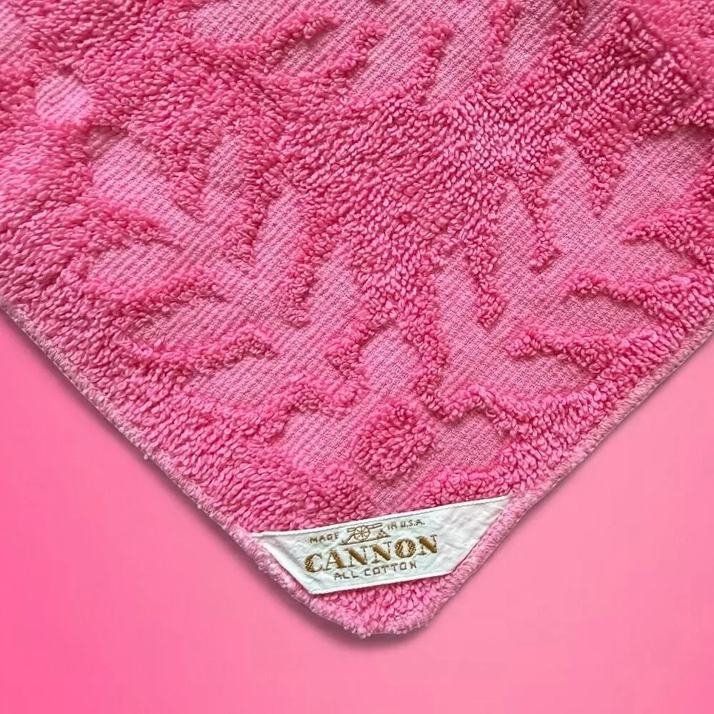 vintage 70s canon hot pink washcloth